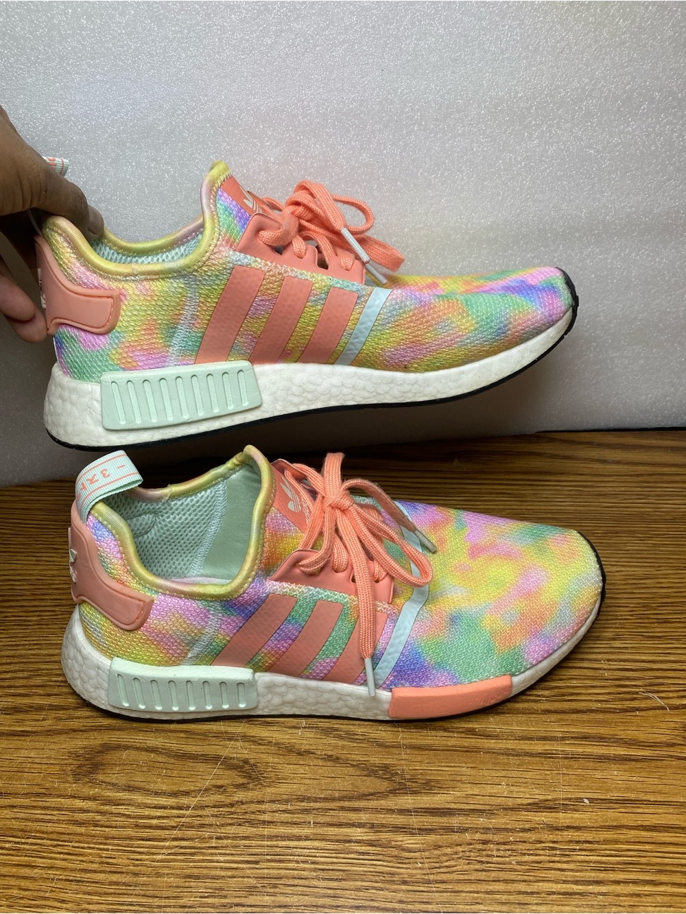 Adidas NMD R1 Tie Dye Easter Boost Athletic Trainer Shoe Women Size 10.5 FY1271